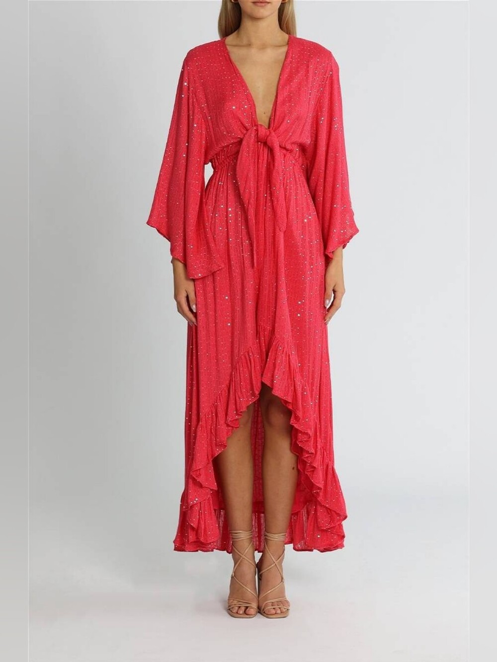 Sundress Juliana Dress Pink Sparkle High Low Maxi Dress S/M